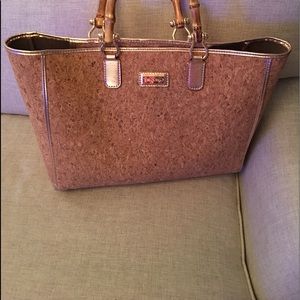 Lilly Pulitzer Soiree Cork Tote In Rose Gold